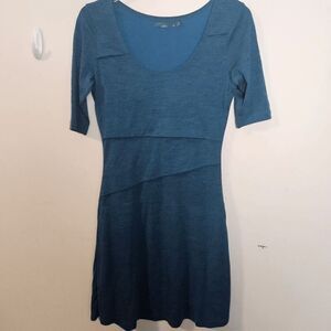 Prana Abilene Wool Blend Half Sleeve Dress W3ABIL315 Women's Blue Size Small